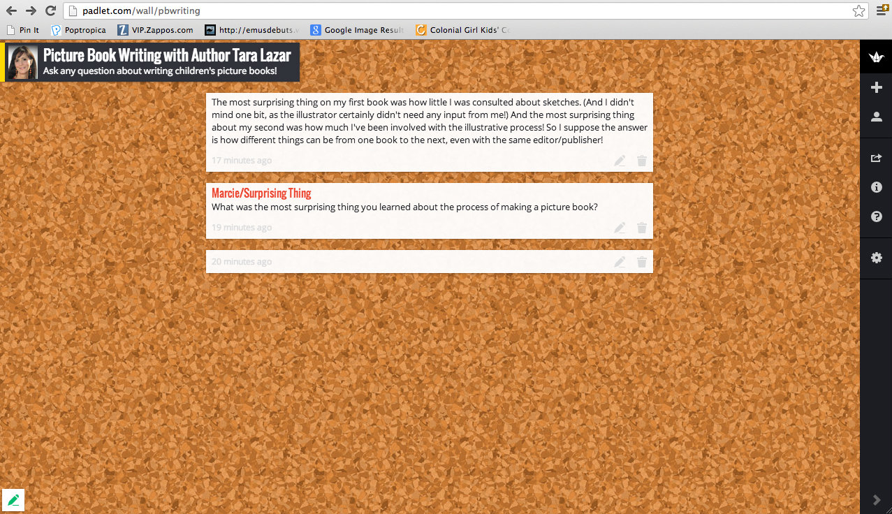 Padlet for Picture Book Writing Questions | Writing for Kids (While ...
